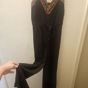 Black Embroidered Jumpsuit